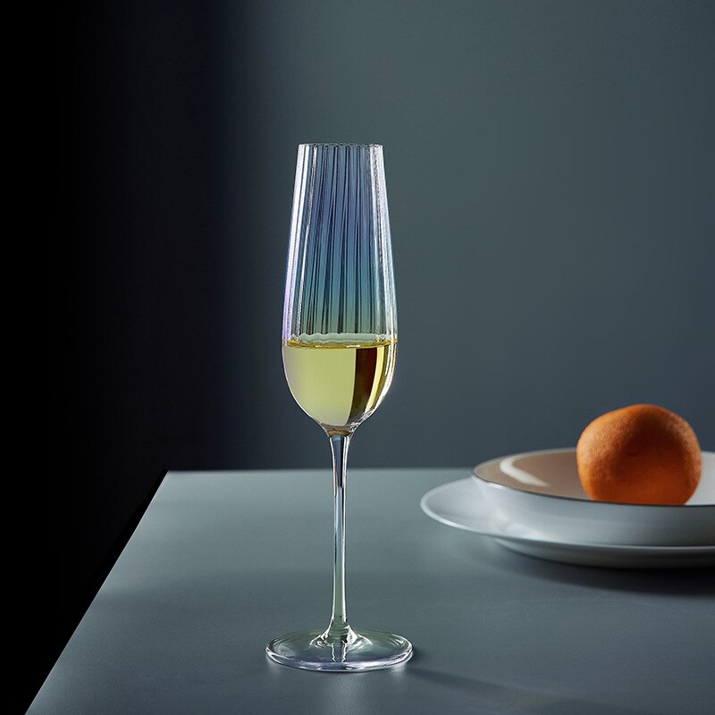Copas de vino de cristal de color Burdeos para el hogar, vasos de champán hechos a mano, luz de lujo, de boda: Champagne glass B