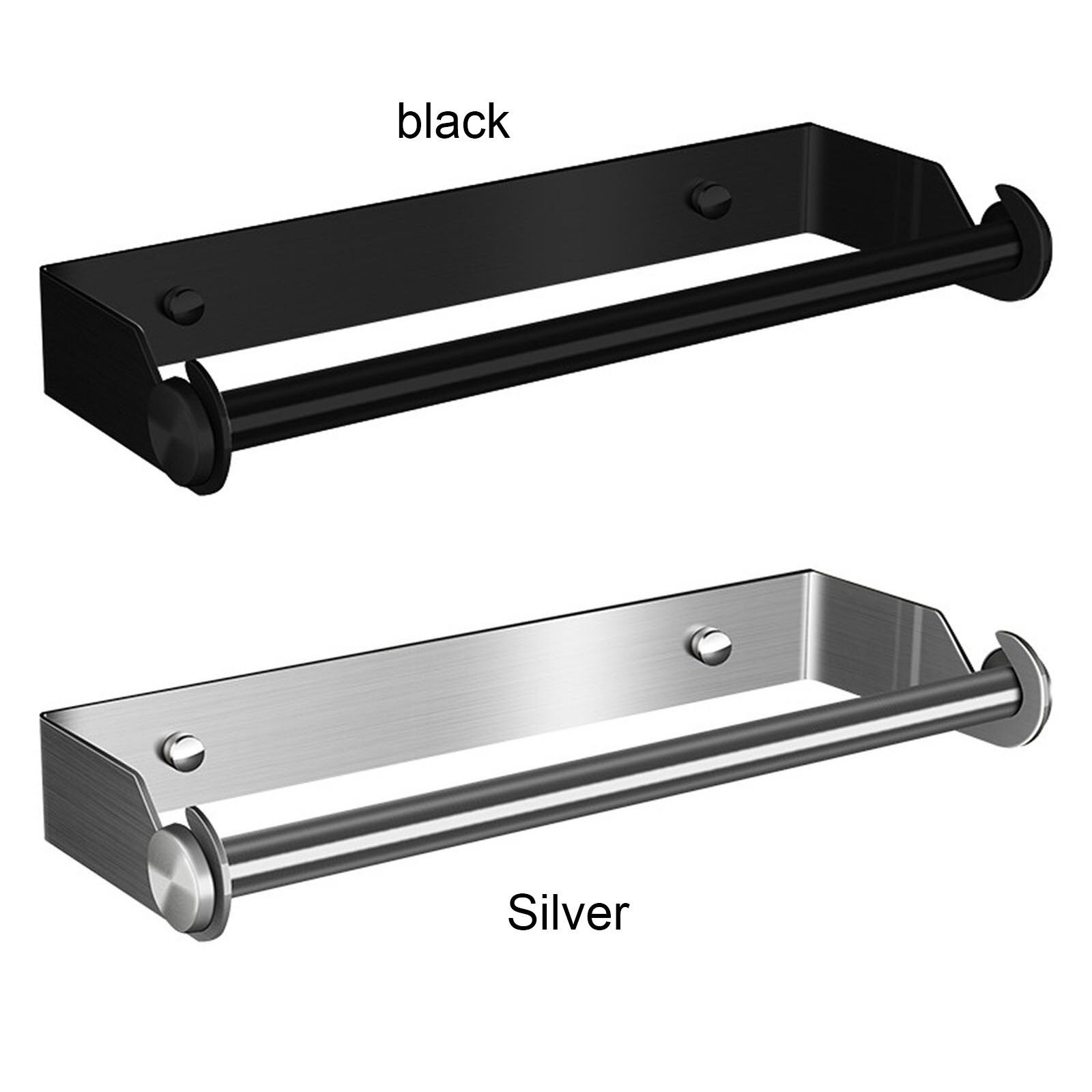 304 Kitchen Roll Paper Rack Wall Hanging Bathroom Roll Paper Holder Multi-function 304 Stainless Steel Bathroom Paper Towel Rack