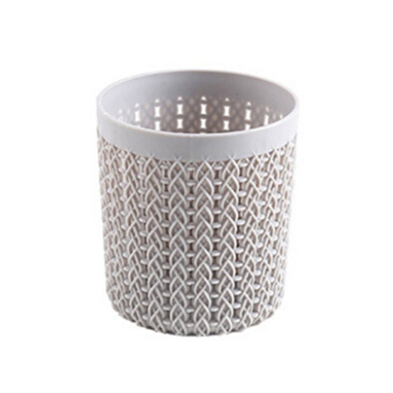 Caja de brochas cosméticas huecas de cilindro, multifuncional, caja de almacenamiento vacía, organizador de maquillaje para chica, soporte para bolígrafos para el hogar y la Oficina: Gris
