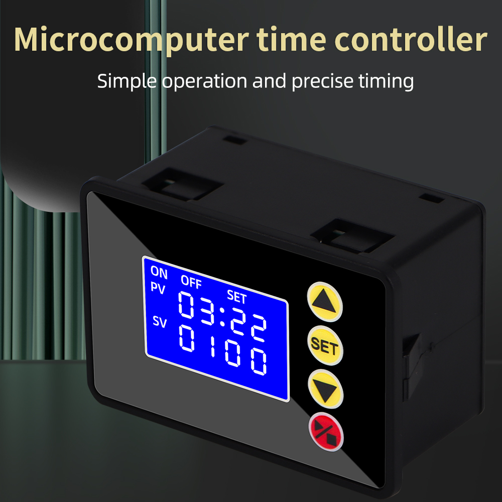 Tidstimer mikrodator tidskontroller  ac 110-220v dc 12v 24v- timmarsräknare lcd digital display programmerbar timer tidsgrafik