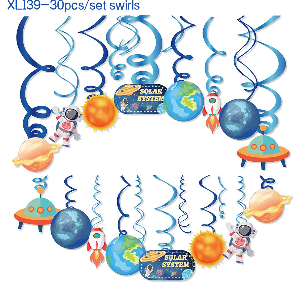 Universe Outer Space Astronaut Rocket Galaxy Theme Paper Photobooth Props Boy Planet Baby Shower Birthday Party Decorations: XL139