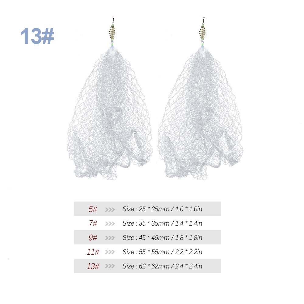 2 stk fiskenett karpe fiskeredskap pesca kobber våren stim fiske garn med lysende perler mesh nett for natten: 13