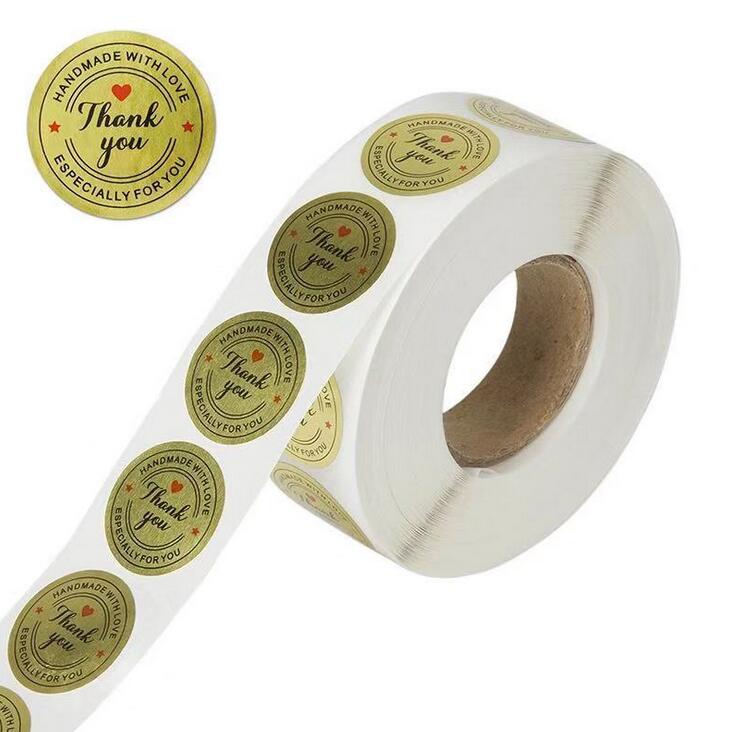 DHL or FEDEX 20 roll Round Gold Silver THANK YOU Stickers seal labels 500 Labels stickers Bicycle sticker: F