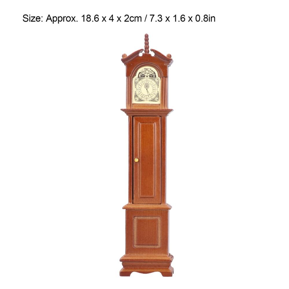 miniatures Dollhouse 1/12 Dollhouse Miniature Grandfather Clock Wooden Mini Model Furniture Accessory Cute For Kid Children
