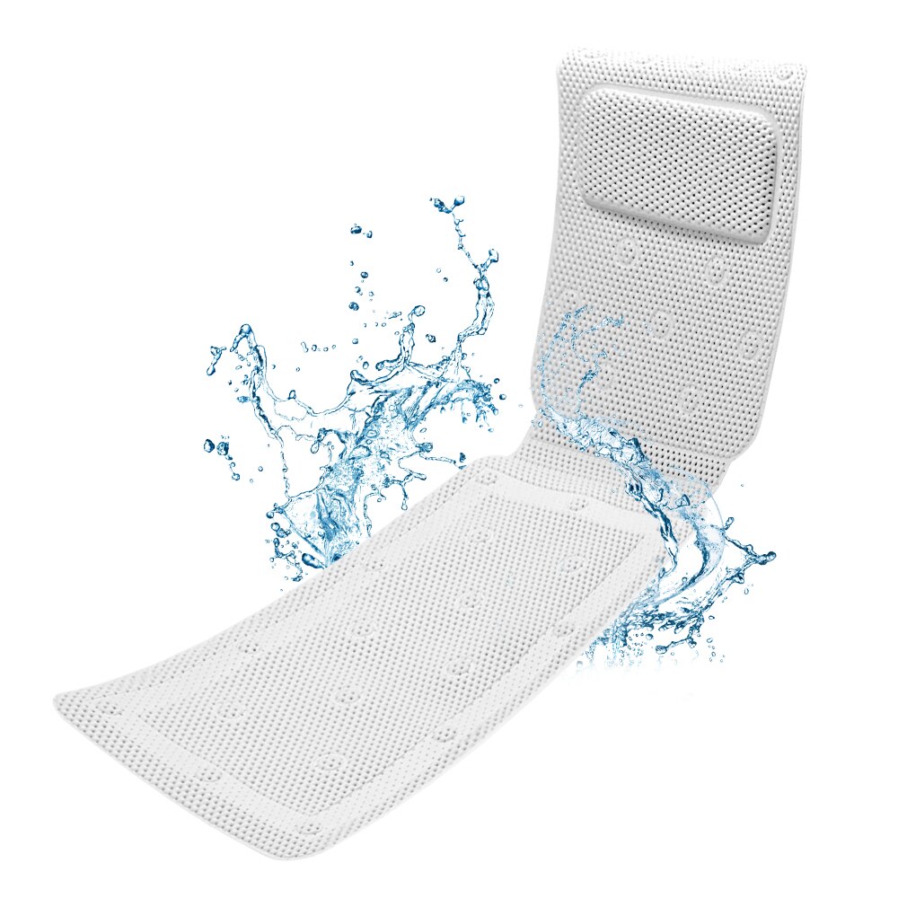Bath Cushion With Pillow Full Body Bath Tub Pillow Non-Slip Spa Bathtub Mat Mattress Pad PVC Foam Breathable 3D Mesh Layers