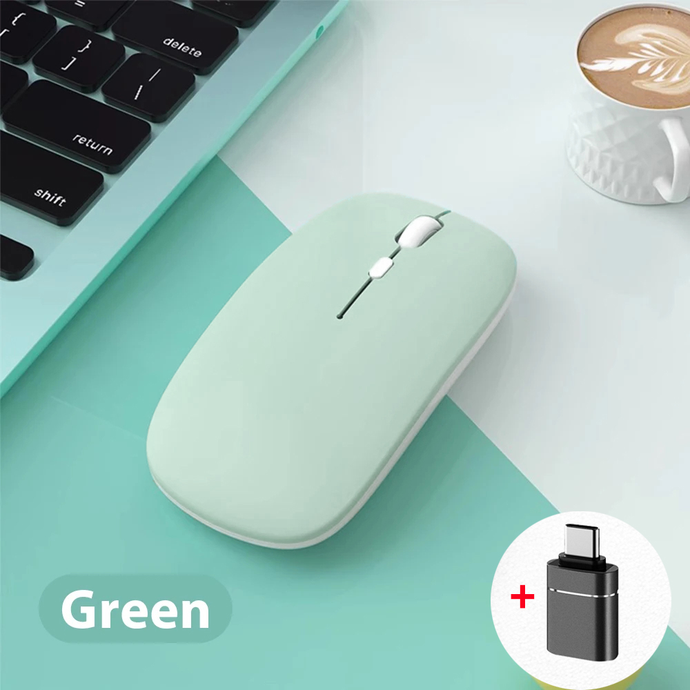 Przenośna mysz bezprzewodowa kompatybilna z Bluetooth 2,4 GHz podwójne tryby myszy komputerowych z odbiornikiem Nano do notebooka PC Laptop Macbook: Beżowy