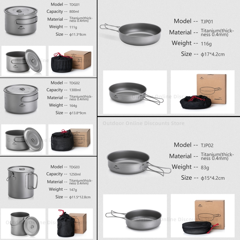 Naturehike draussen Titan Topf Geschirr Kochgeschirr Braten Pfanne Ultraleicht Picknick Einzigen Topf Picknick Camping Kochen Ich bin Freien Topf