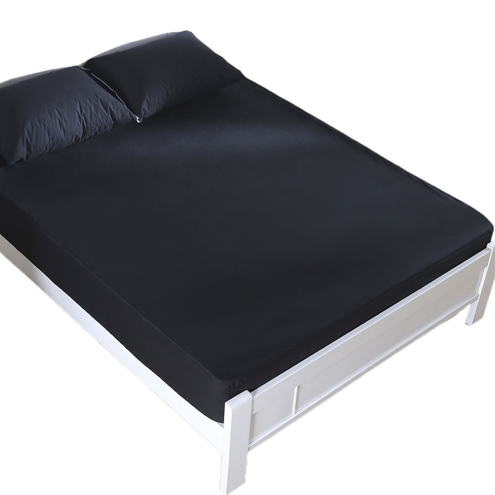 Housse de protection de matelas solide, drap imperméable, noir/gris/bleu marine: 190x100 cm / Black