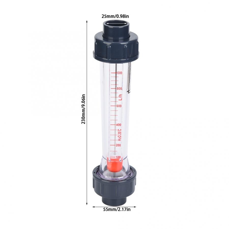 LZS-20(D) Elbow Liquid Flow Meter 10-100LPH Plastic Tube Liquid Water Rotameter Flow Measuring Instrument Water Testing Meter