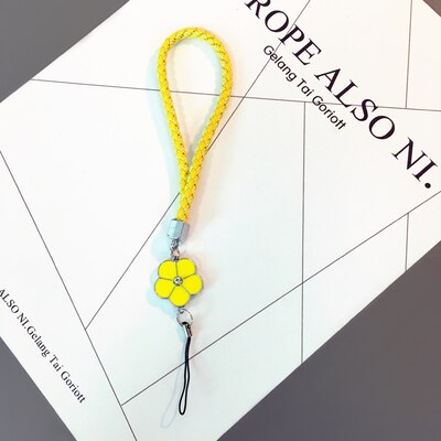 Mobile Phone Straps rope clover flower short hand rope universal squishy for key lanyard neck lanyard neckband anti-stress: yellow