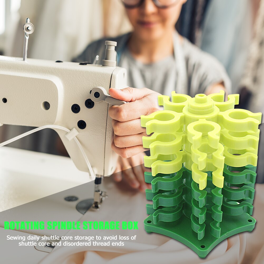 Spindle Box Rotating Bobbins Spool Sewing Line Plastic Empty Holder Container Detachable Core Storage Clip Sewing Tool