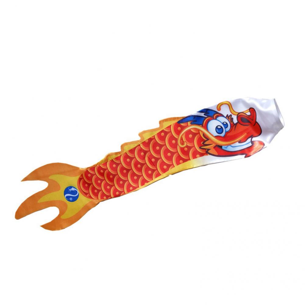 Drakemönster tyg vindstrumpa färgglad vindsocka karp hopfällbar utomhus rik färg drake vindflagga för veranda fiskflagga