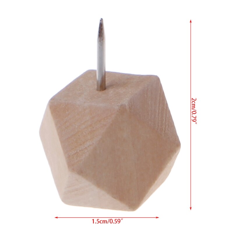 9 Uds. Tachuela de madera rombal dibujo decorativo empuje Pins cabeza de madera G92E