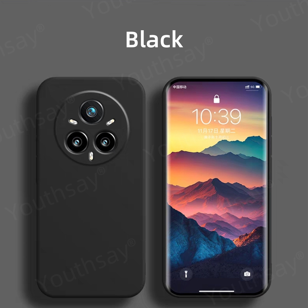 Voor Realme 14 Pro Plus Case Cover Realme 14 Pro + 5G Funda Coque Zachte Originele Vloeibare Siliconen Protector telefoon Case Realme 14 Pro: Black / Voor iPhone 16 Pro