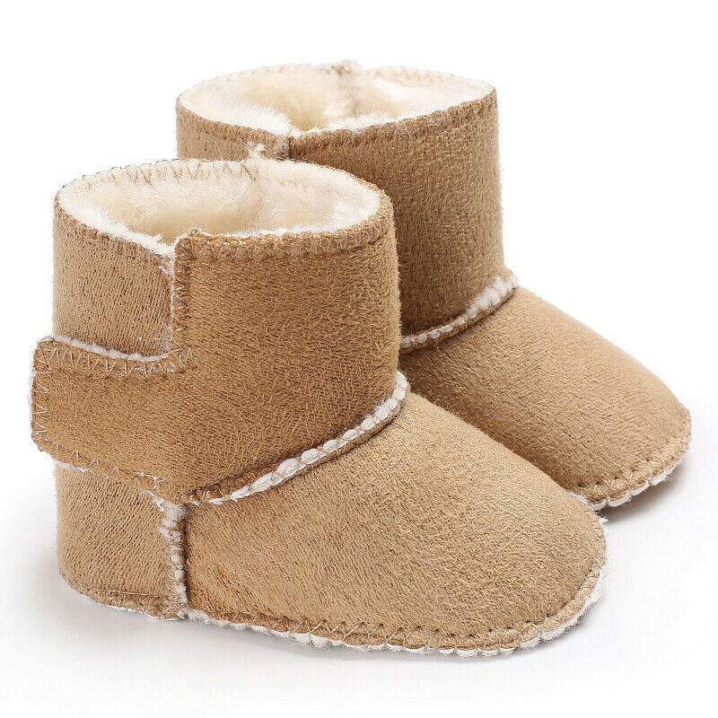 Brand Baby Laarzen Winter Jongen Meisjes Baby Zachte Zool Snowboots Warme Schoenen Peuter Laarzen Solid Ankle Haak Dikke mode: Beige / 13
