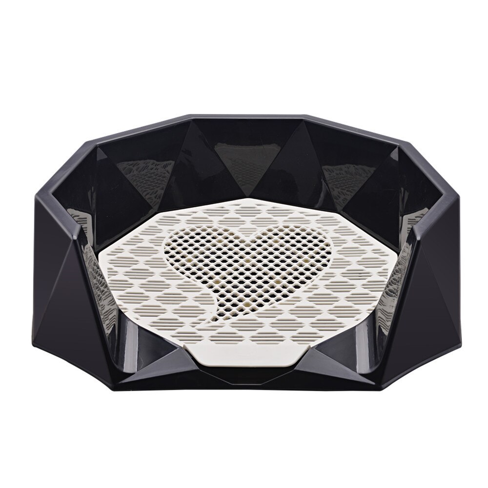 Arenero de plástico con geométrico para perros, Arenero de plástico colorido para entrenamiento de mascotas en interiores: Black