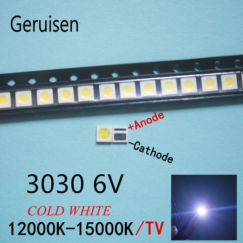 200 Pcs Led Backlight High Power Led 1.8W 3030 6V Koel Wit 150-187LM PT30W45 V1 Tv Toepassing 3030 smd Everlight