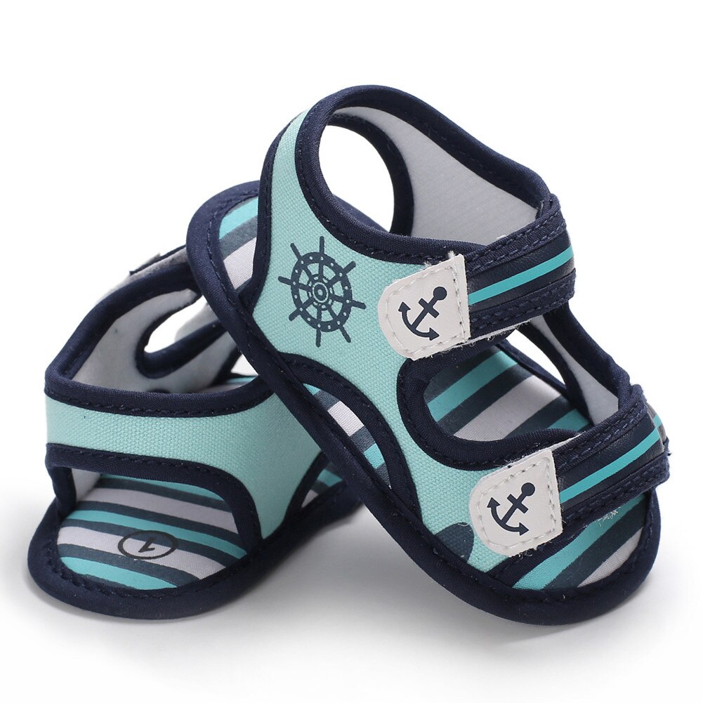 Coole zomerse sandalen voor babyjongens, canvas, zachte zool, peuterschoenen 0-18m: Groente / 13