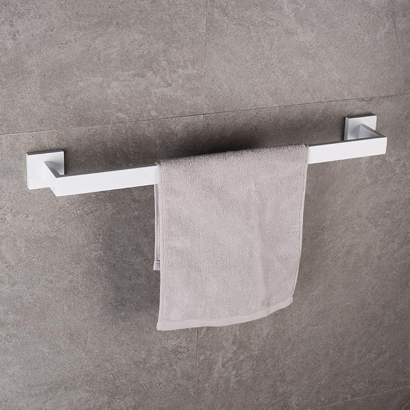 Matte White Bathroom Hardware Accessories Robe Hook Toilet Paper Holder Towel Holder Bar Towel Rail Rack Toilet Brush