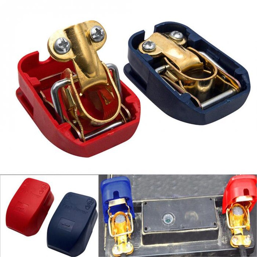 2 stk bil bil 12v bil batteri terminaler konnektor kontakt klemmer quick release lift off positiv og negativ curcuit beskyttelse
