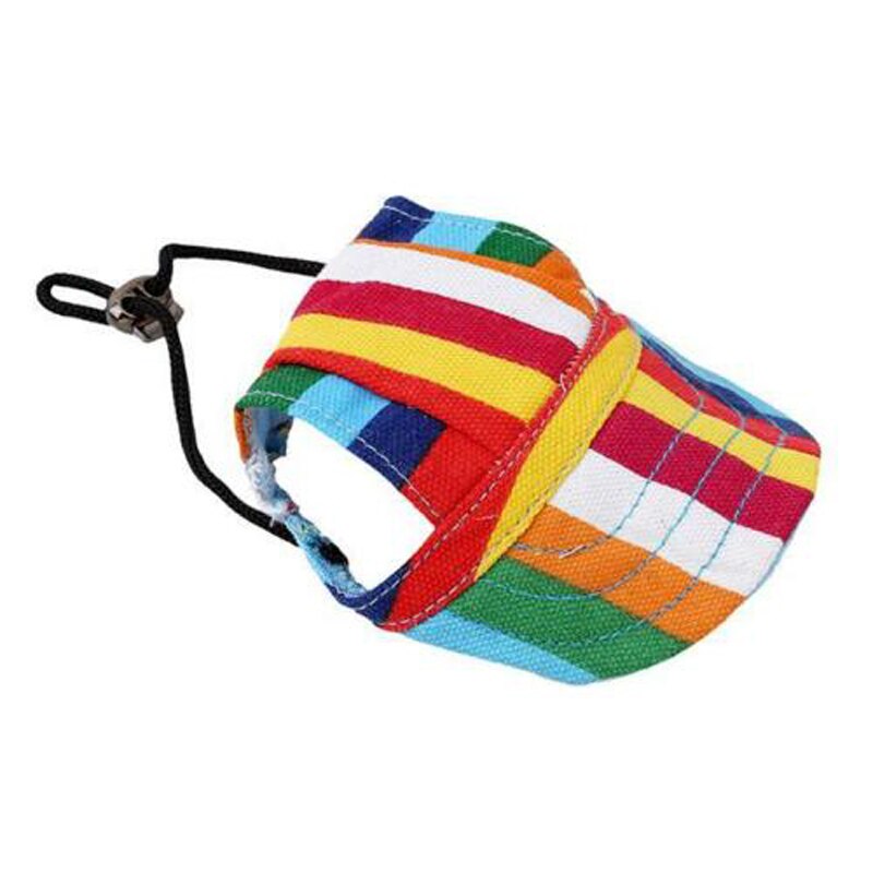 Hondenhoed zomerzonwering puppyhoeden kattenklep met oorgaten huisdierproducten buitenaccessoires zonnehoed: S streep