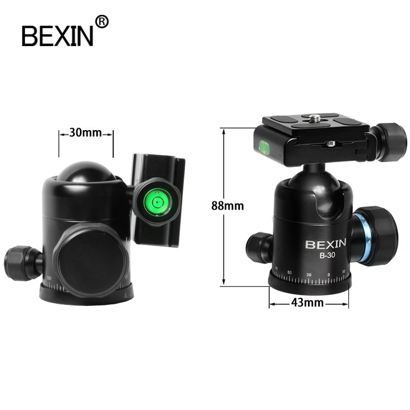 BEXIN Panorama kopf stativ kugelkopf Mini tragbare kamera Ball kopf CNC bearbeitung einbeinstativ halterung für dslr kamera mit stativ platte