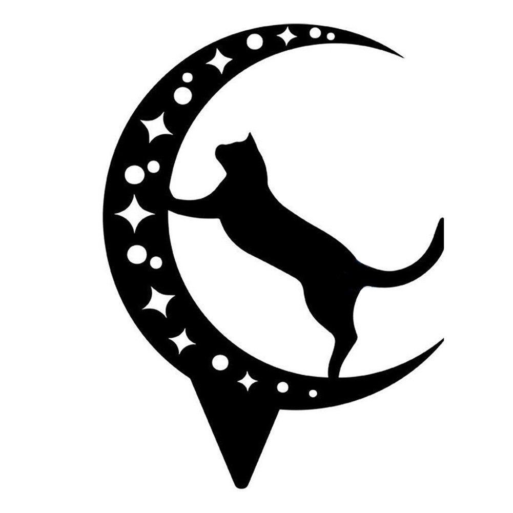 Garden Yard animal Silhouette Metal Iron Black Cat Silhouette Art Craft Garden Lawn Plug-in Decoration Sculptures Ornament