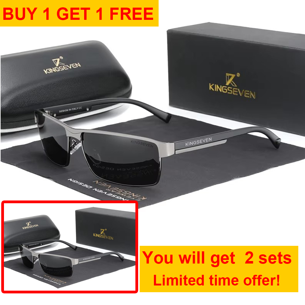 KINGSEVEN Men Polarized Photochromic Sunglasses Women Chameleon Sun Glasses UV400 Anti-glare Driving Square Eyeglasses: WHITE