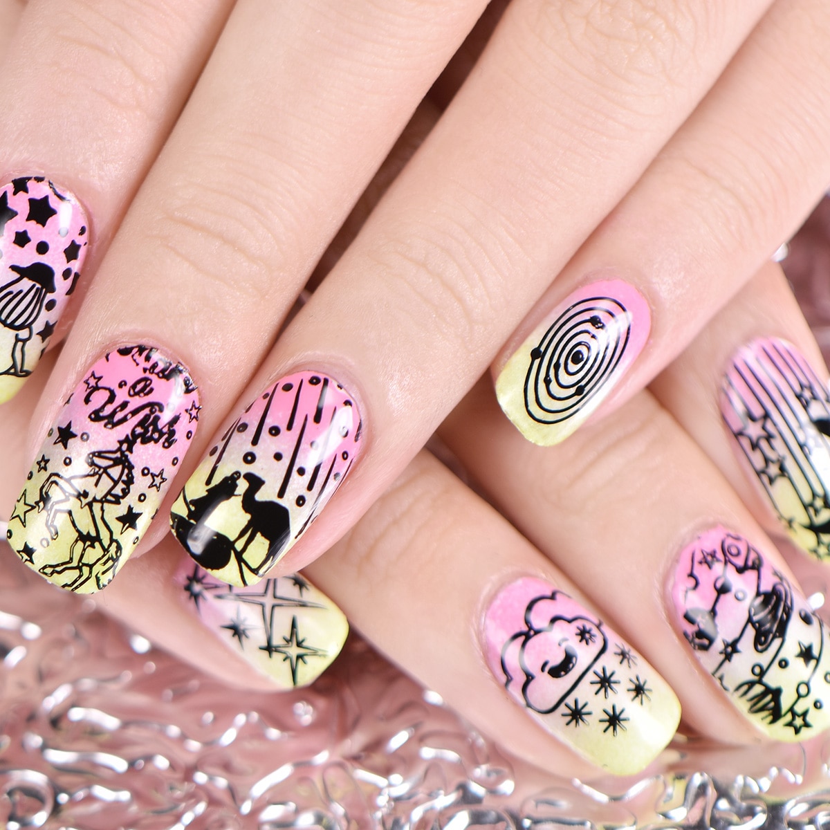 BeautyBigBang – pochoir pour ongles, étoile, lune, Accessoires, ciel étoilé, moule, plaques d&#39;estampage, outils d&#39;art des ongles