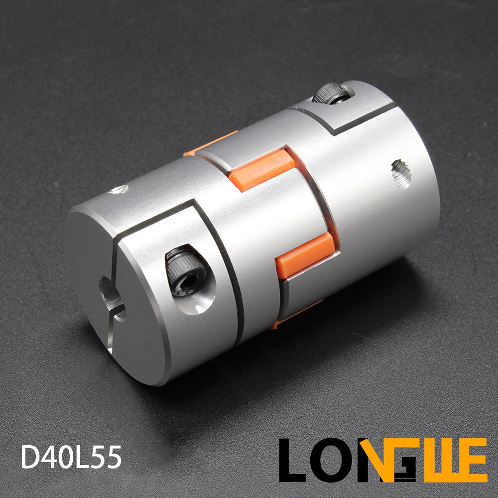 Longwe 3 Jaw D40 L55 Zero Backlash Pruim Clamp Shaft Coupler Flexibele Keydable Aluminium Koppeling
