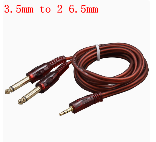 1 Stuks 6.5 Naar 3.5 Jack Aux Kabel Adapter Voor Speaker Gitaarversterker Trs Audio Kabel Jack 3.5Mm Tot 6.5Mm Audiokabel Auxiliar: Bruin / 2P