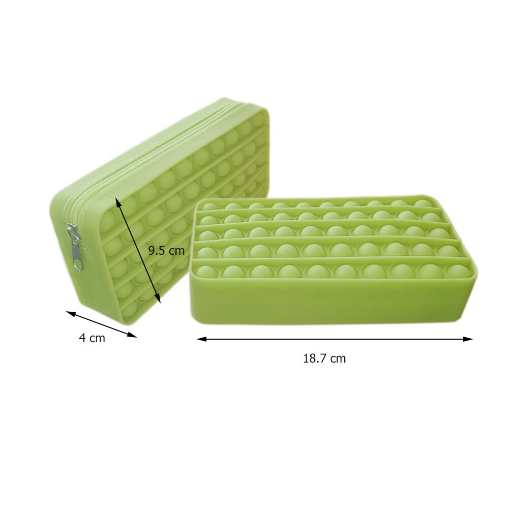 Funny Pencil Case Silicone Purse Push Bubbles Simple Stationary Bag Popper Sensory Pencil Case Fidget Toys