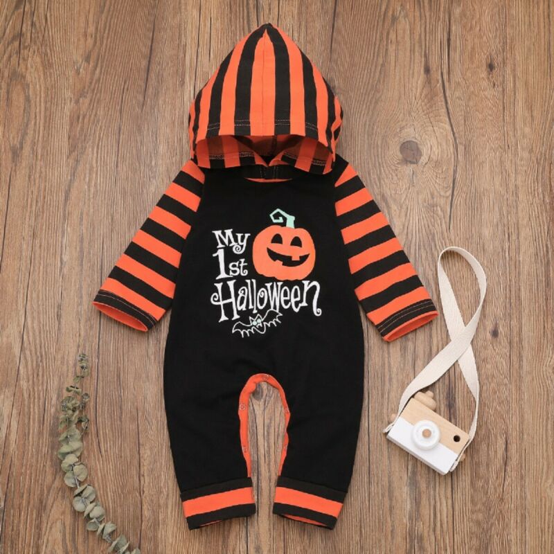 Pudcoco nueva Halloween recién nacido GIirls niños calabaza capucha Romper ropa de mono de combinación: 12 meses