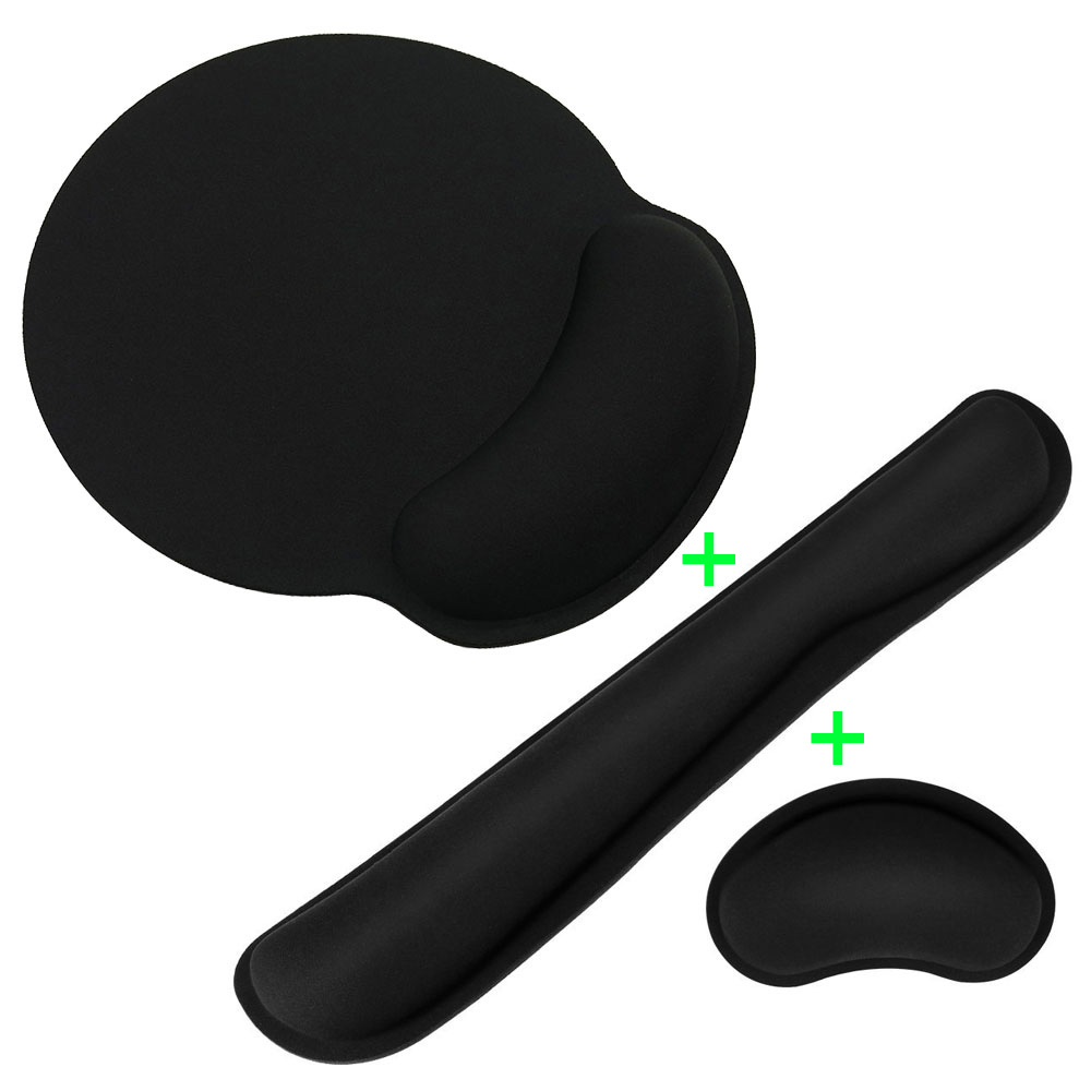 RAKOON Muismat met polssteun Antislipbasis Polssteun Pad Ergonomische muismat voor typiste Kantoor Gaming PC Laptop: COFFEE