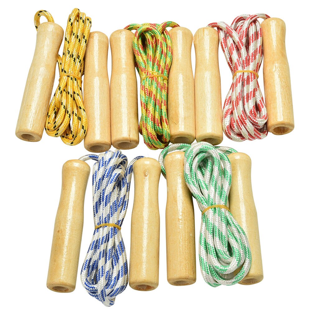 1PC skipping Sports Skipping Rope Practice Speed Jump Random Color Wood Grip Handle Children Kid Fitness Equipment Training