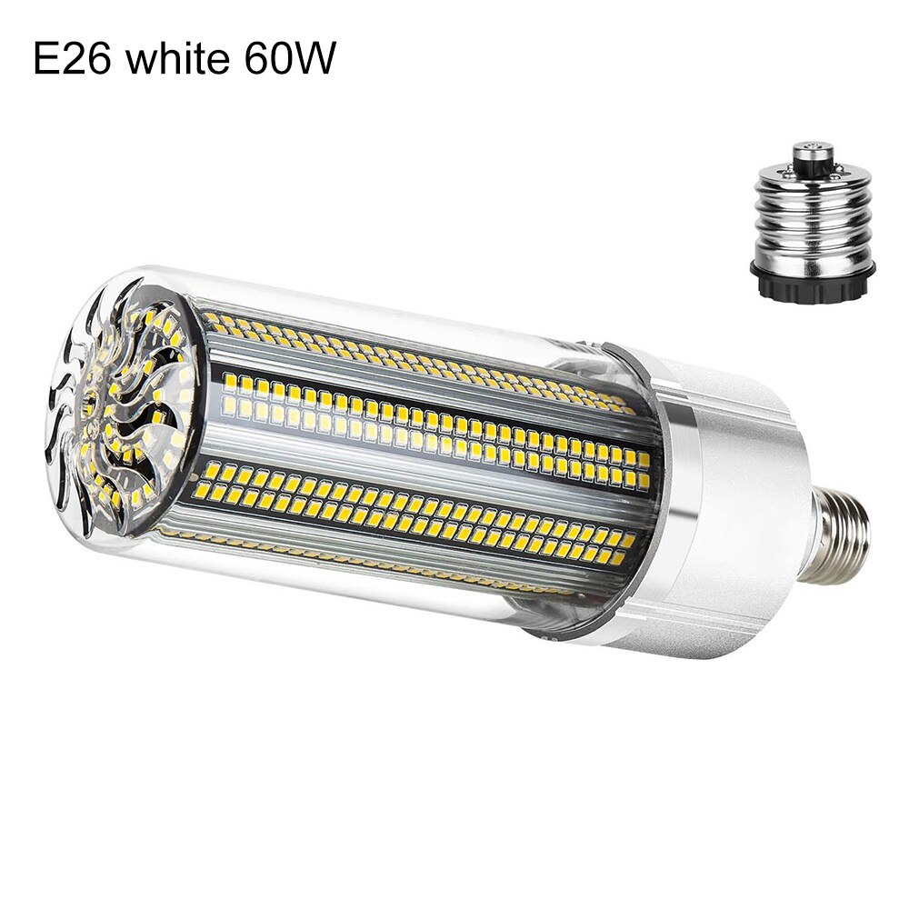 60W Super Bright Corn LED Light Bulb E26 6500K Daylight 5400 Lumens for Aluminum Large Area Commercial Ceiling Lighting: White 54W