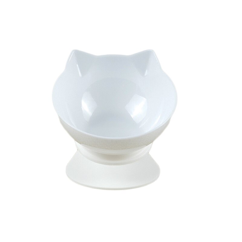 Non slip Double Cat Bowl with Raised Stand Pet Food Cat feeder Protect Cervical Vertebra Dog bowl Transparent Pet Products: White singel