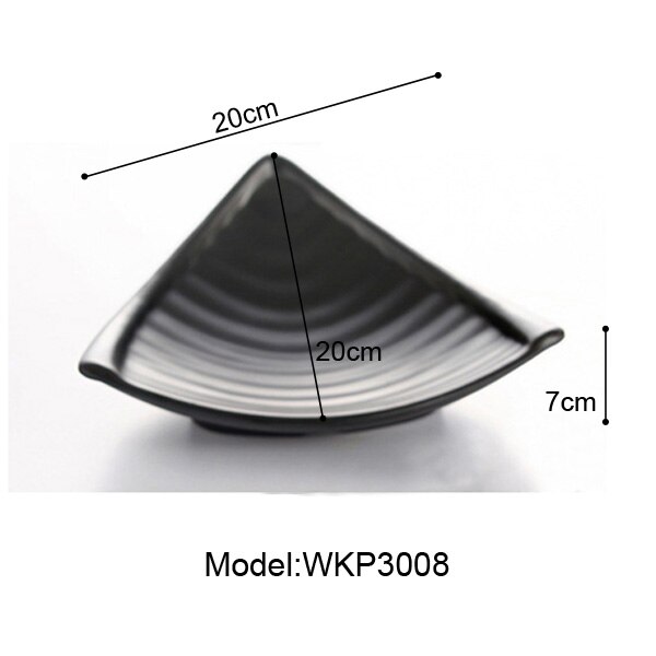 A5 Melamine Three Angle Plate Dinner Plate Black Frost Dinnerware Korean Style Japanese Snack Snack Food Dish Tableware: WKP3008