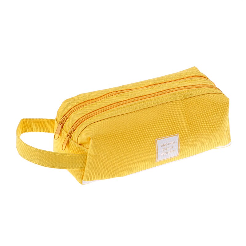 Dohe - Estuche Escolar Doble de Silicona - 2 Compartimentos con Cremalleras, Portatodo Rectangular Multiusos, Tacto Suave, Medidas 20x6x7 cm - Serenity Azul