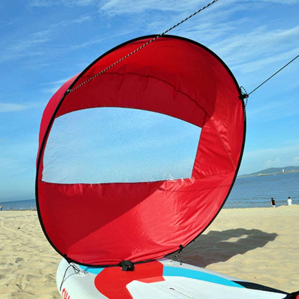 Foldable Kayak Boat Wind Sail Summer Surfing Wind Paddle Kayak Sail Durable Downwind Paddle Rowing Boats Transparent Wind Window