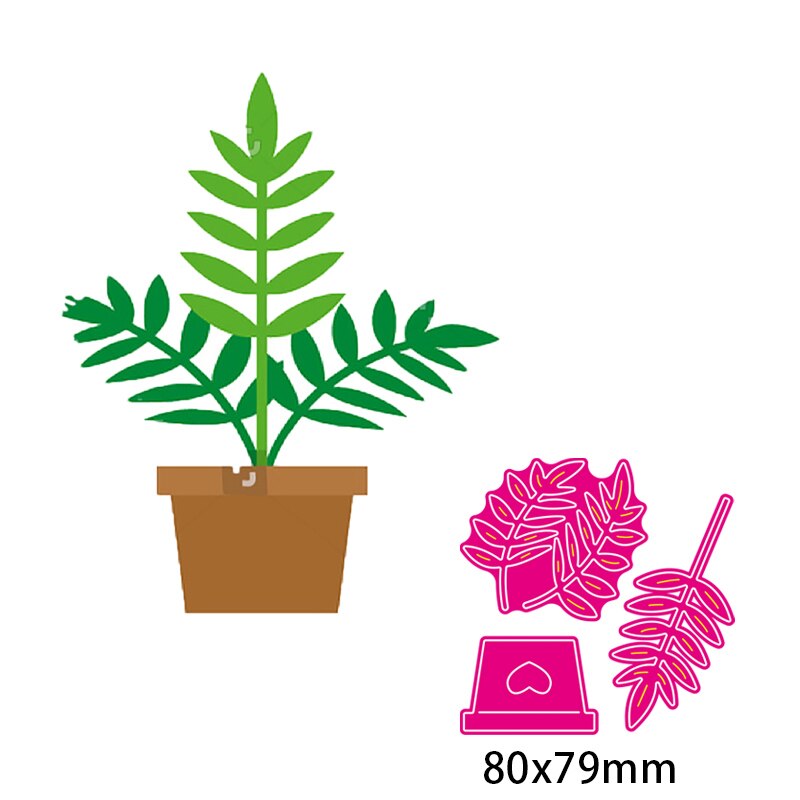 17 sorters krukväxt blommor gräs kaktusblad metall skär stansar bonsai aloe stencil för gör-det-själv scrapbooking kort dekoration: 11