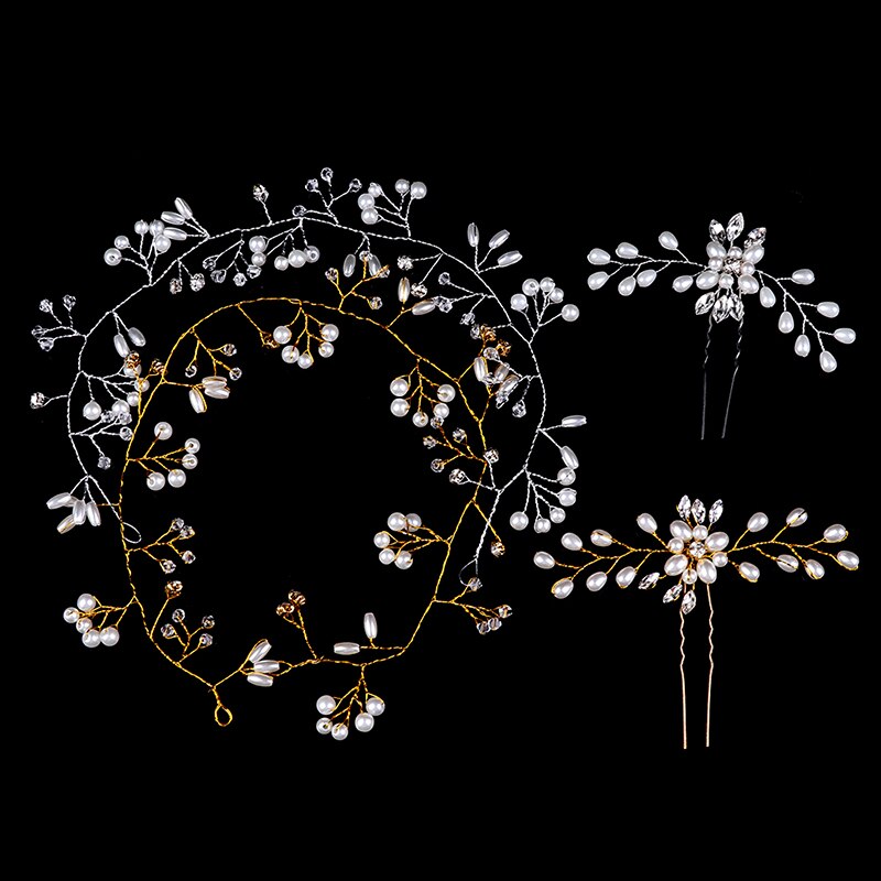 Bruiloft Hoofdtooi Parel Kristal Hoofdband Bruids Haaraccessoires Hoofddeksel Vrouwen Handgemaakte Tiara Bruiloft Haar Sieraden Sieraden