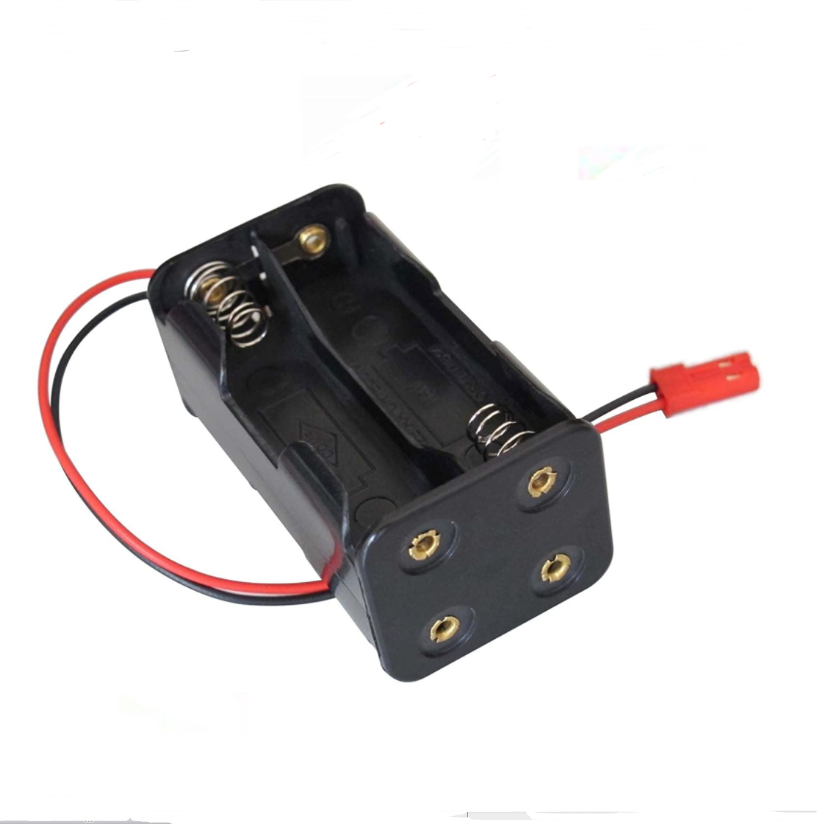 RC Auto Ontvanger Batterijhouder Case Box Pack 4xAA Compatibe JR Futaba 2.1mm 2.5mm 3 Pins Plug JST Man Vrouw 2 Pins Connector: YELLOW