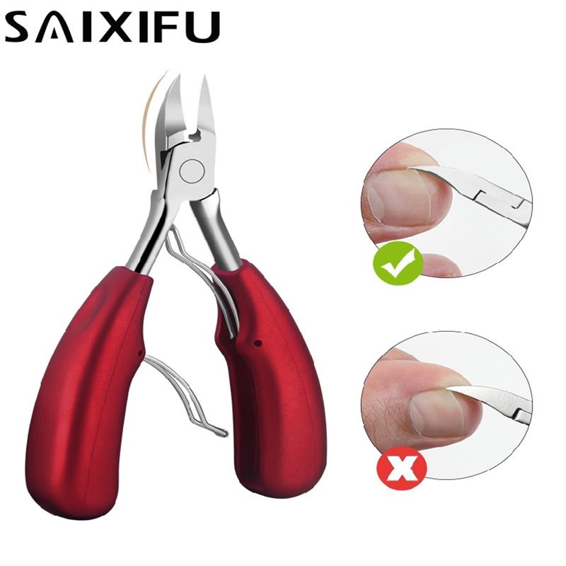 Red Double Spring Soft Rubber Handle Fingernail & Toenail Cuticle Nipper Trimming Cutter Scissor Plier Nail Clipper Cutter SF26