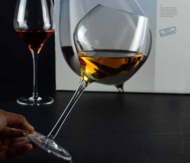 Wijnglas domino zwart glas glaskelken Echt loodvrij afgeschuinde crystal bordeaux rode wijn glas creatieve glas