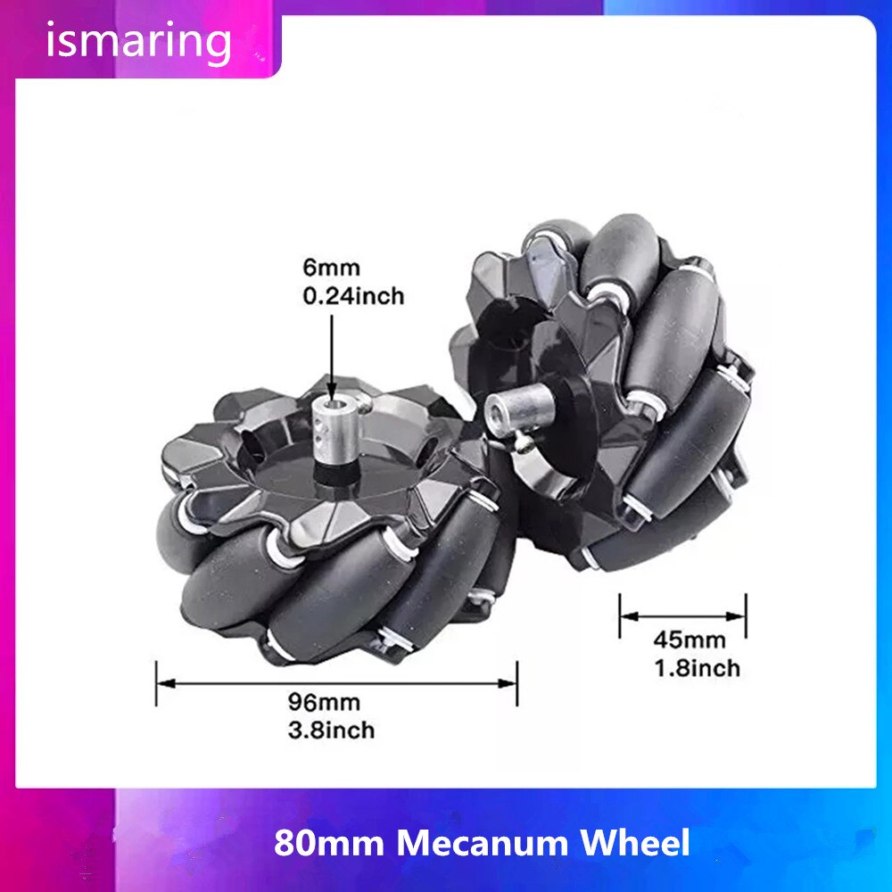 10KG de carga 80mm rueda Mecanum OmniSmart coche Robot con 6mm centros para Arduino Rasbperry Pi de la madre de juguete