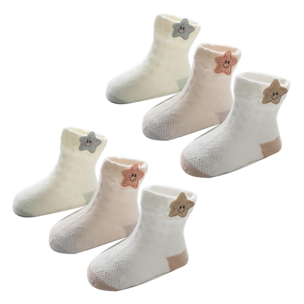 Sokken Baby Dier Cartoon Baby Jongens Meisjes Sokken Mesh Midden Buis Vloer Sokken Ademend Warme Comfortabele Antislip 3pairs: Star / 12m