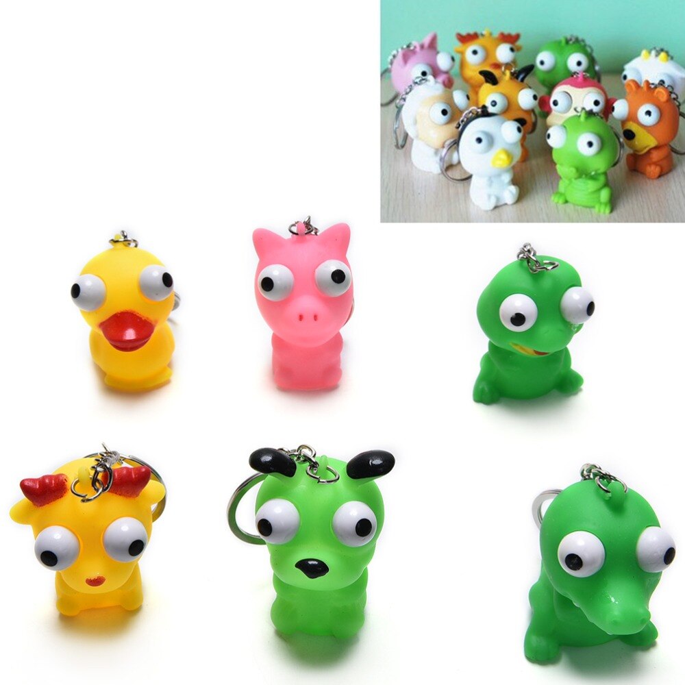 Grote ogen pop sleutelhanger knijpspeelgoed grappige anti-stressbal dier ventilatie speelgoed nieuwigheid producten telefoonbandje