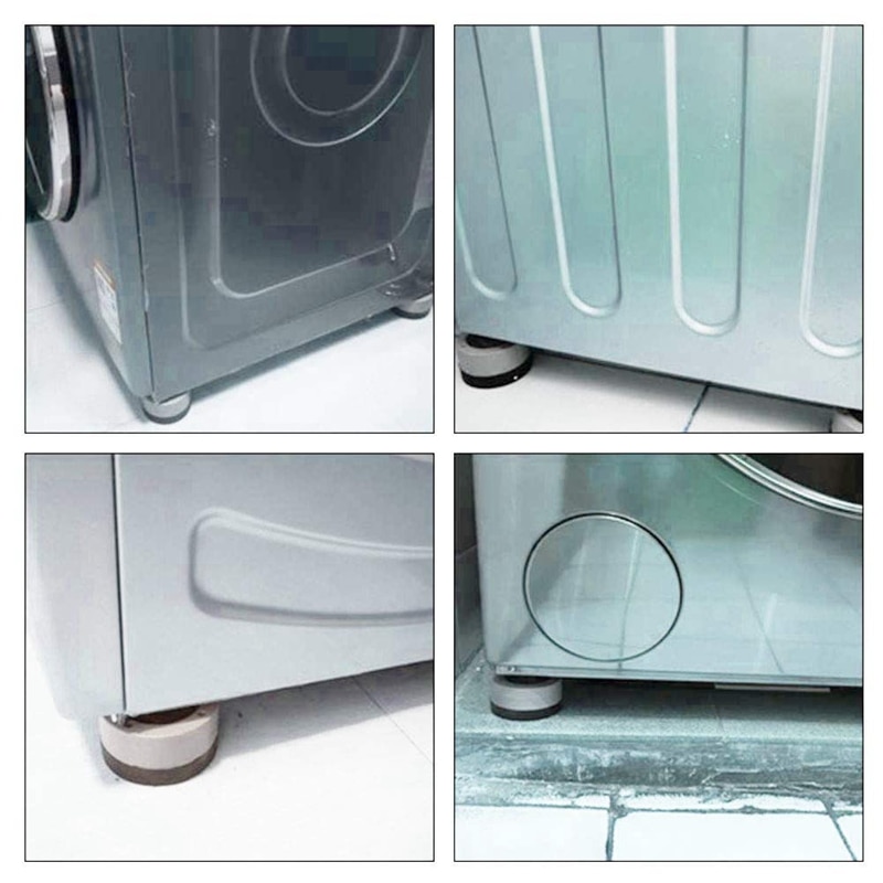 4 stuks voetjes voor wasmachines, trillingsdempende voetjes voor wasmachines en drogers, antislip rubberen voetjes voor wasmachines en drogers