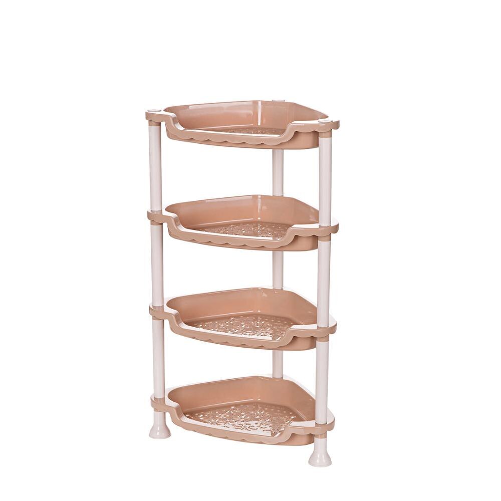 Bathroom Organizer Shelf Gap Holder 4/3 Layer Self Kitchen Space Saving Assembled Storage Rack For Dishes Pot Kitchen Tools: Dark Khaki